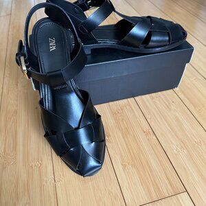 Zara Fisherman Sandals - Black
